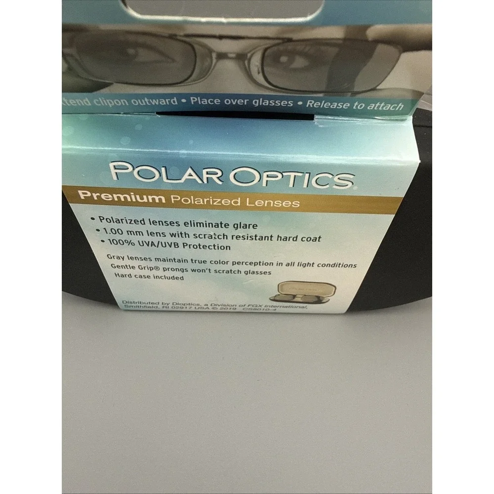 Authentic Polar  Optics 56 Rec G Premium Polarized clip on Sunglasses W/Case